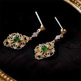Vintage Dangle Earrings 925 Silver CZ Bridal Jewelry