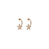 Flower Hook Stud Earrings 925 Sterling Silver Small Silver Earrings For Women