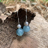 Aquamarine Earrings Silver 925 Gemstone Women High Jewelry