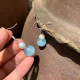 Aquamarine Earrings Silver 925 Gemstone Women High Jewelry