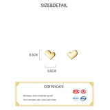 925 Silver Heart Earrings Minimalist Stud Jewelry Women