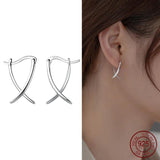 925 Silver Hoop Earrings Women Fine Jewelry