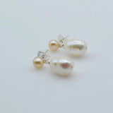 Drop-shaped Freshwater Pearl Silver Earrings for Girls