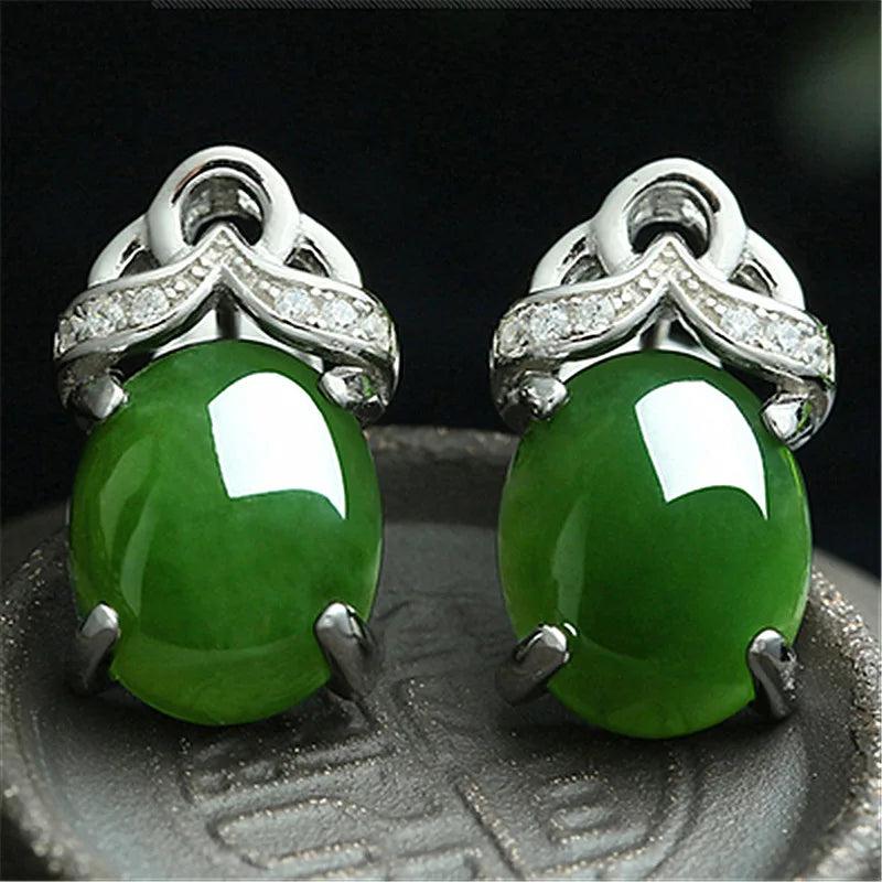 Green Chalcedony Water Drop Earrings Boutique Jewelry