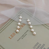 Freshwater Pearl Long Earrings 925 Silver Women Jewelry Gift