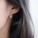 925 Silver Pearl Gourdstud Earrings for Women Small Sleeper Jewelry