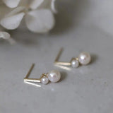 925 Silver Pearl Gourdstud Earrings for Women Small Sleeper Jewelry