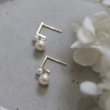 925 Silver Pearl Gourdstud Earrings for Women Small Sleeper Jewelry