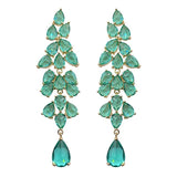 Green Zircon Stone Dangler Earrings Vintage Jewelry