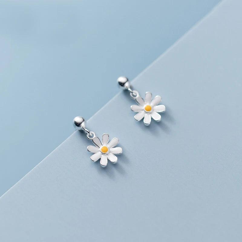 MloveAcc Enamel Colors Sunflower Short Earrings for Kids Girl Daughter