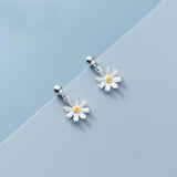 MloveAcc Enamel Colors Sunflower Short Earrings for Kids Girl Daughter