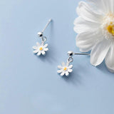 MloveAcc Enamel Colors Sunflower Short Earrings for Kids Girl Daughter