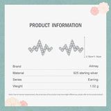 Heartbeat CZ Stud Earrings 925 Silver Wedding Jewelry