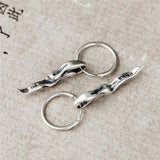 925 Silver Thorns Circle Hoop Earrings Punk Gothic Party Jewelry