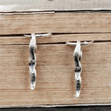 925 Silver Thorns Circle Hoop Earrings Punk Gothic Party Jewelry