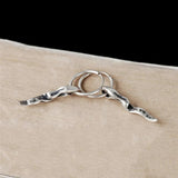 925 Silver Thorns Circle Hoop Earrings Punk Gothic Party Jewelry