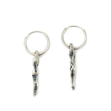 925 Silver Thorns Circle Hoop Earrings Punk Gothic Party Jewelry
