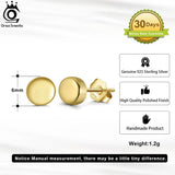 925 Silver Round Stud Earrings 6MM Romantic Party Jewelry APE41