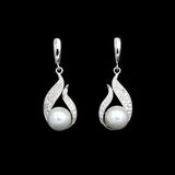 Silver 925 Bridal Earrings Pearl And Crystal Earrings For Women