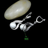 Silver 925 Bridal Earrings Pearl And Crystal Earrings For Women