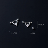 925 Silver Spiral Zircon Bead Stud Earrings for Women