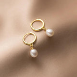 925 Silver Pearl Drop Earrings for Women Wedding Party Fine Jewelry