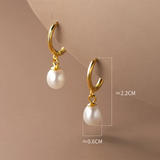 925 Silver Pearl Drop Earrings for Women Wedding Party Fine Jewelry