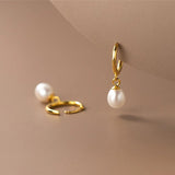 925 Silver Pearl Drop Earrings for Women Wedding Party Fine Jewelry