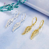 Angel Wings Earrings 24K Plated Hollow Jewelry for Girls