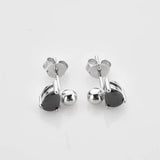 925 Silver Oval Beads Stud Earrings Wedding Jewelry