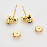 925 Silver Oval Beads Stud Earrings Wedding Jewelry