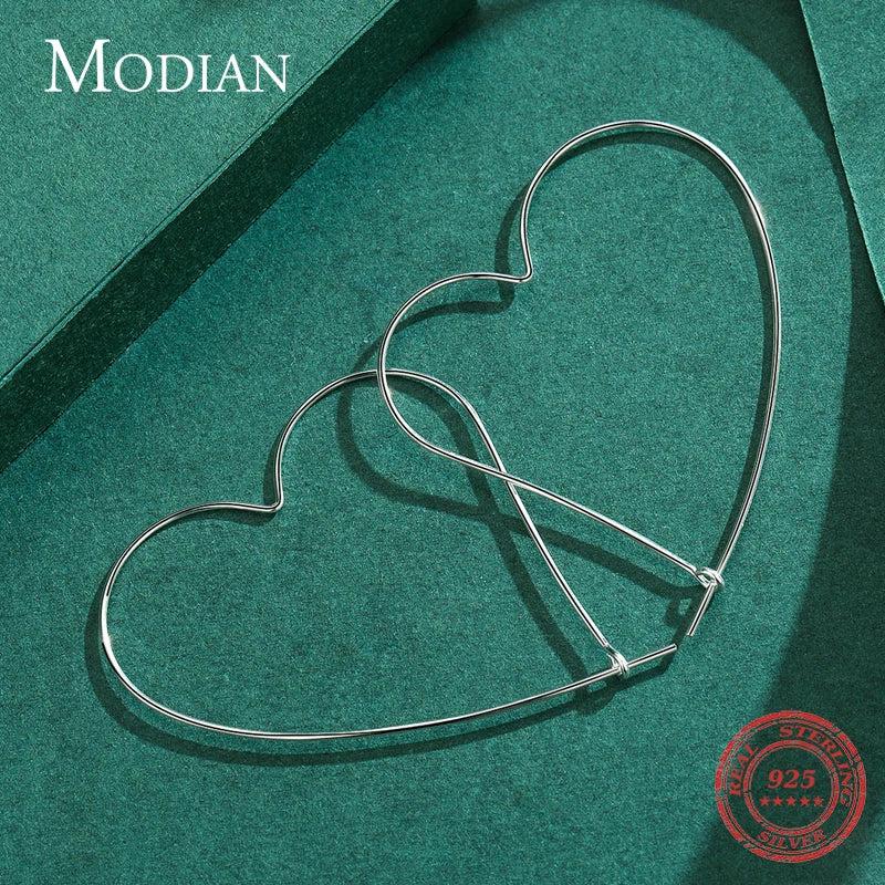 925 Silver Hearts Hoop Earrings Women Girls Wedding Jewelry