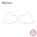 925 Silver Hearts Hoop Earrings Women Girls Wedding Jewelry