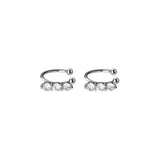 925 Silver Zircon Ear Clip Earrings for Women No Piercing S925 Ear Cuff