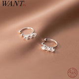 925 Silver Zircon Ear Clip Earrings for Women No Piercing S925 Ear Cuff