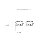925 Silver Zircon Ear Clip Earrings for Women No Piercing S925 Ear Cuff