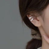 925 Silver Zircon Ear Clip Earrings for Women No Piercing S925 Ear Cuff