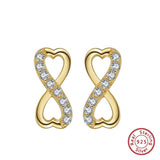 925 Silver Infinity Stud Earrings AAAA CZ Geometric Earings 925 Jewelry