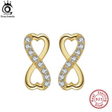 925 Silver Infinity Stud Earrings AAAA CZ Geometric Earings 925 Jewelry