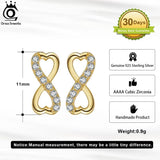 925 Silver Infinity Stud Earrings AAAA CZ Geometric Earings 925 Jewelry