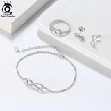 925 Silver Infinity Stud Earrings AAAA CZ Geometric Earings 925 Jewelry