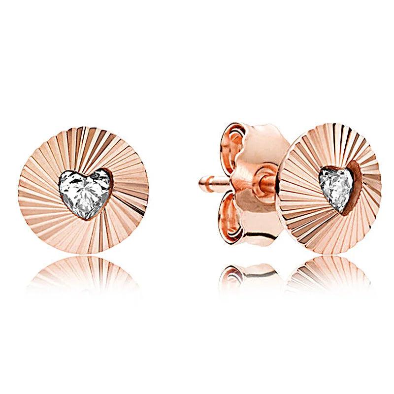 925 Silver Rose Sparkling Leaves Bow Petite Dragonfly Earrings