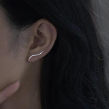 925 Silver Wave Ear Climbers Hypoallergenic Earrings