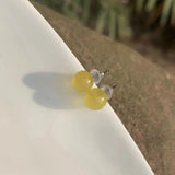 Natural Amber 925 Silver Stud Earrings for Women