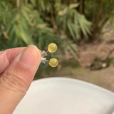 Natural Amber 925 Silver Stud Earrings for Women