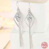 925 Sterling Silver Tassel Dangle Earrings Wedding Jewelry