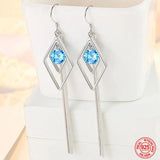 925 Sterling Silver Tassel Dangle Earrings Wedding Jewelry