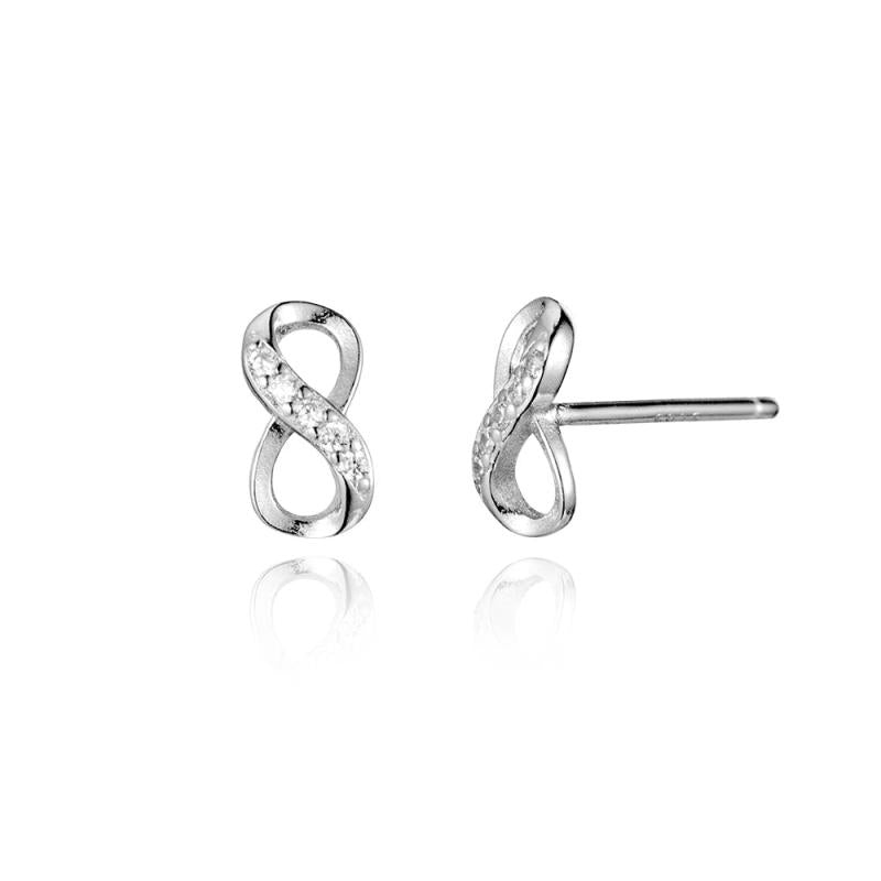 925 Sterling Silver CZ Stud Earring Clips Rock Punk Fine Jewelry Women Gift