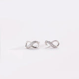 925 Sterling Silver CZ Stud Earring Clips Rock Punk Fine Jewelry Women Gift