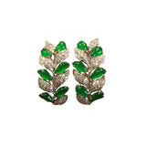 Chrysoprase Leaves Earrings - High-End Silver Jewelry for Women
